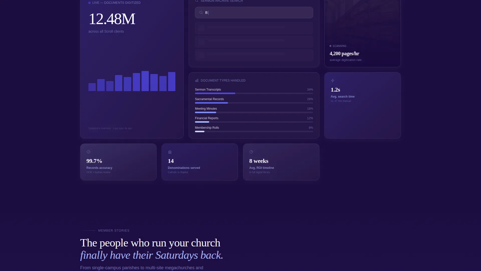 Church & Religious Software Specialist Cost Calculator Website Template