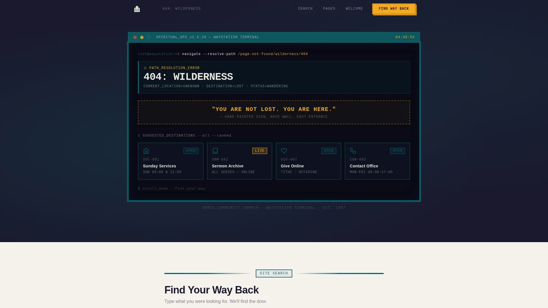 Church & Religious Org 404 Recovery Website Template