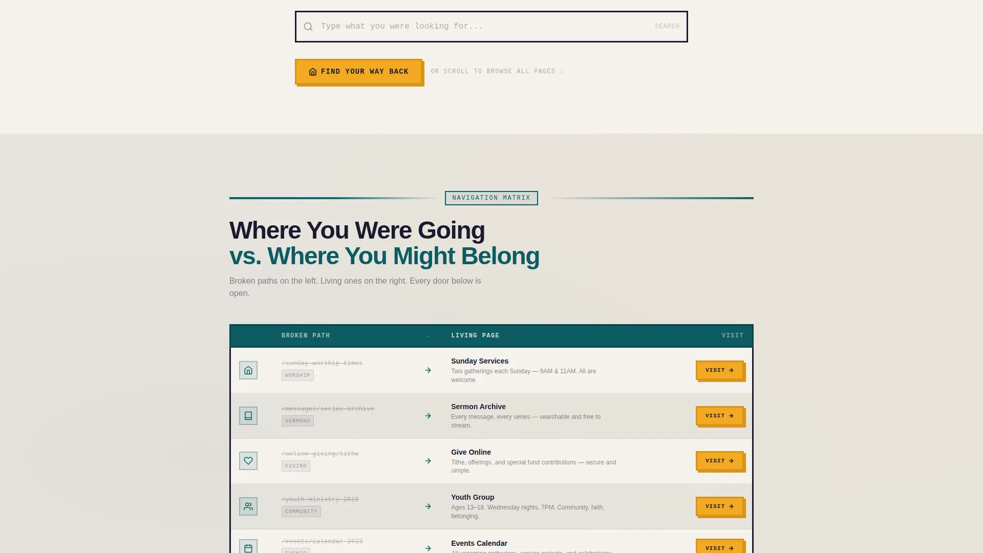 Church & Religious Org 404 Recovery Website Template