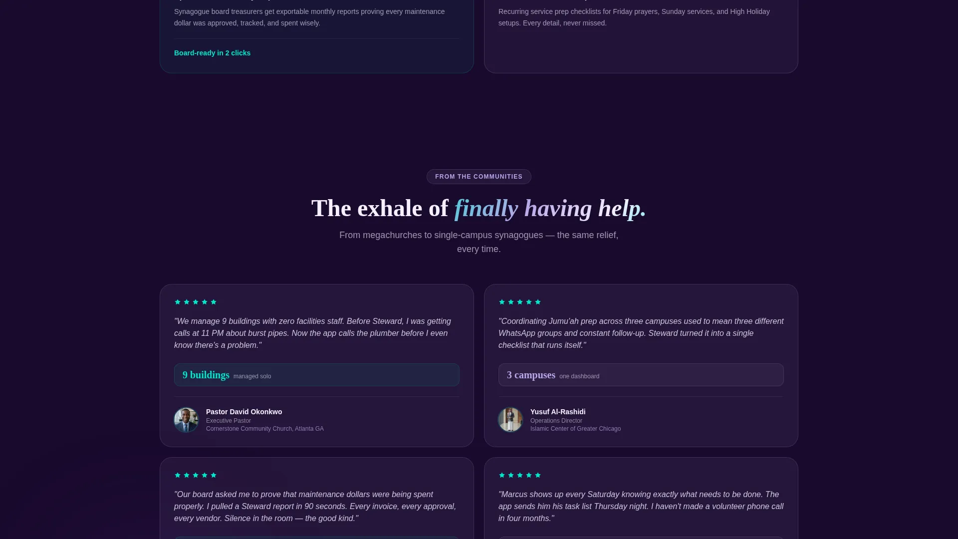 Church & Religious Org Reviews Website Template