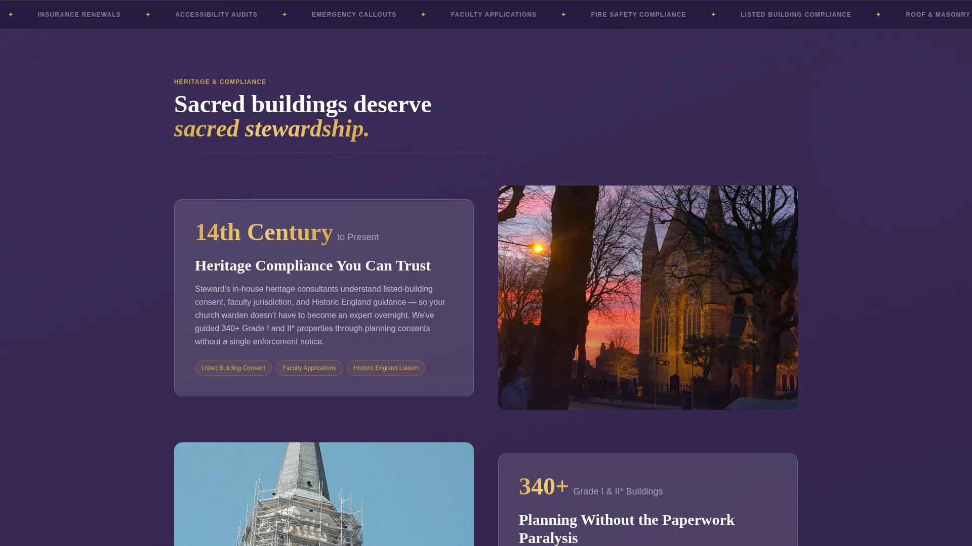 Church & Religious Property Management Landing Page