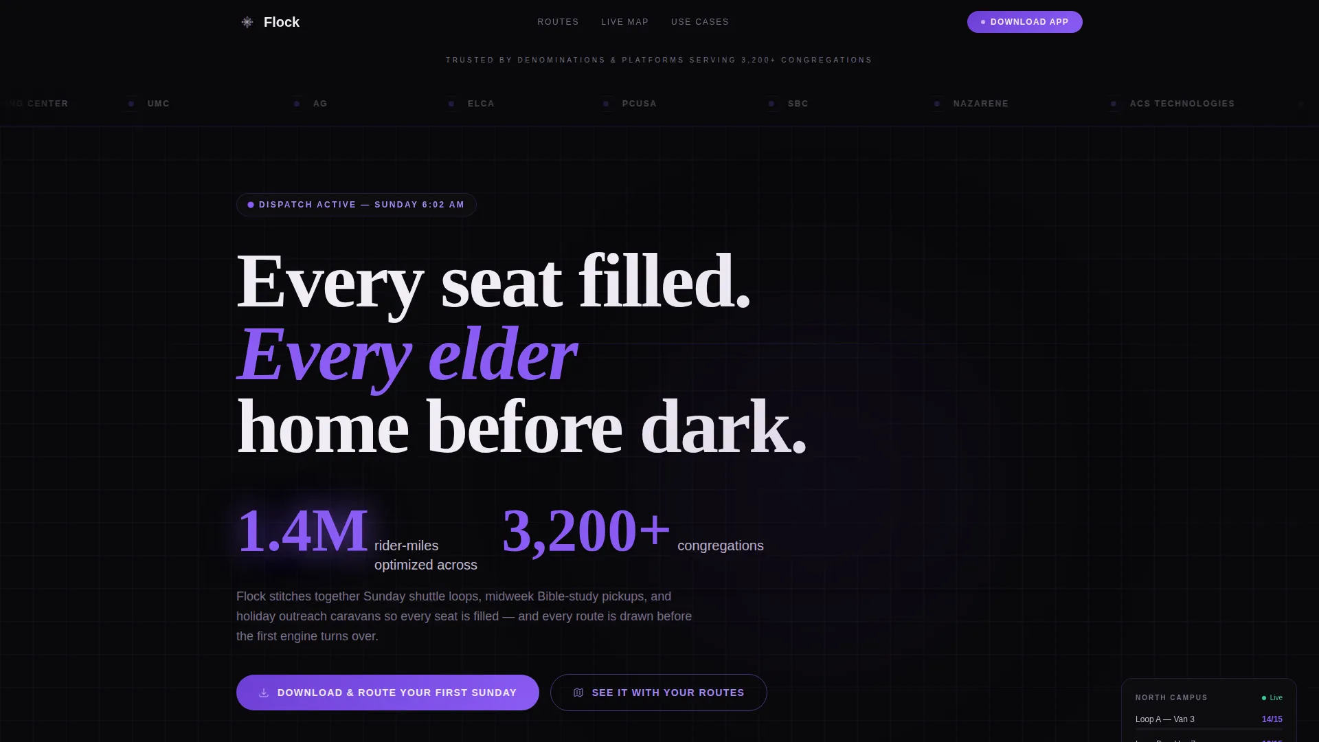 Church Transportation Landing Page Template