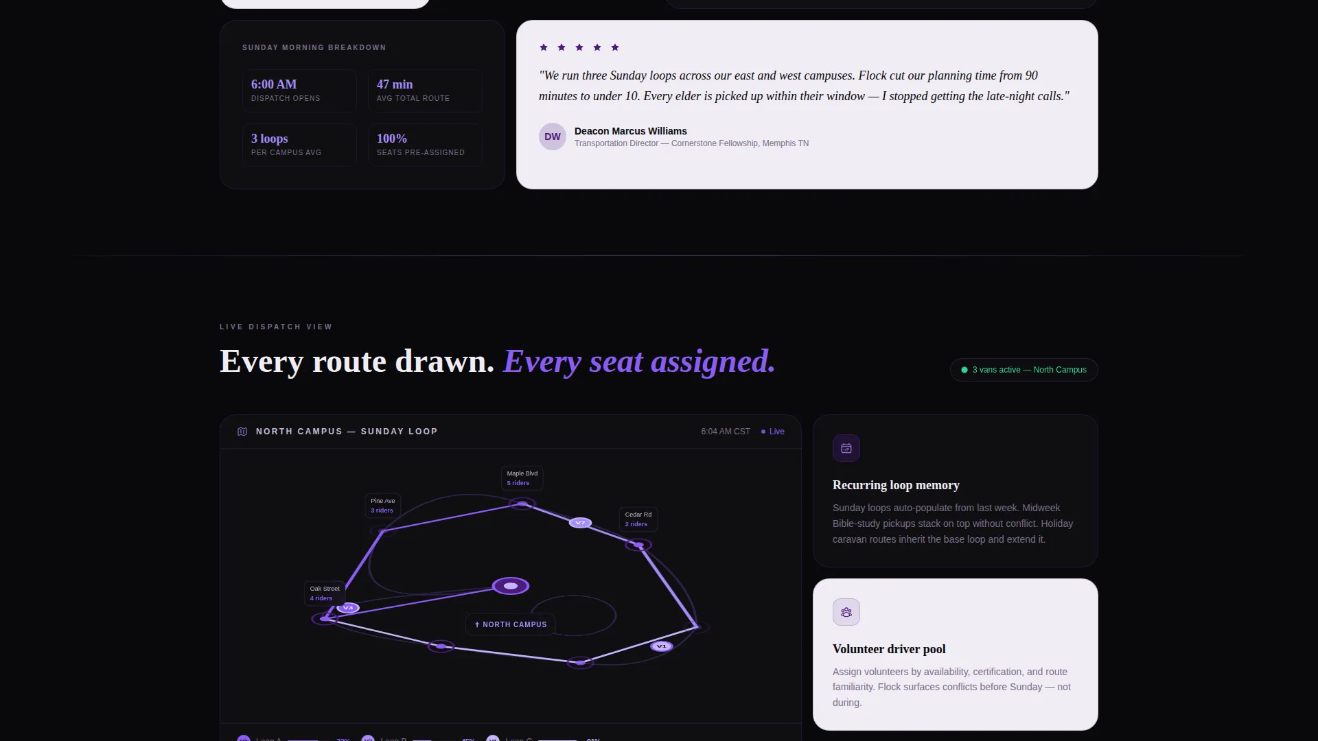 Church Transportation Landing Page Template