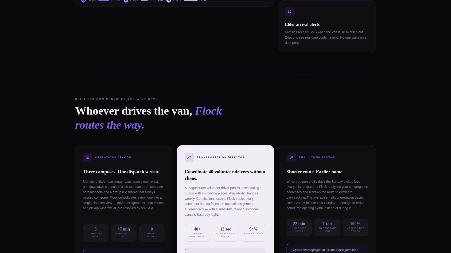 Church Transportation Landing Page Template