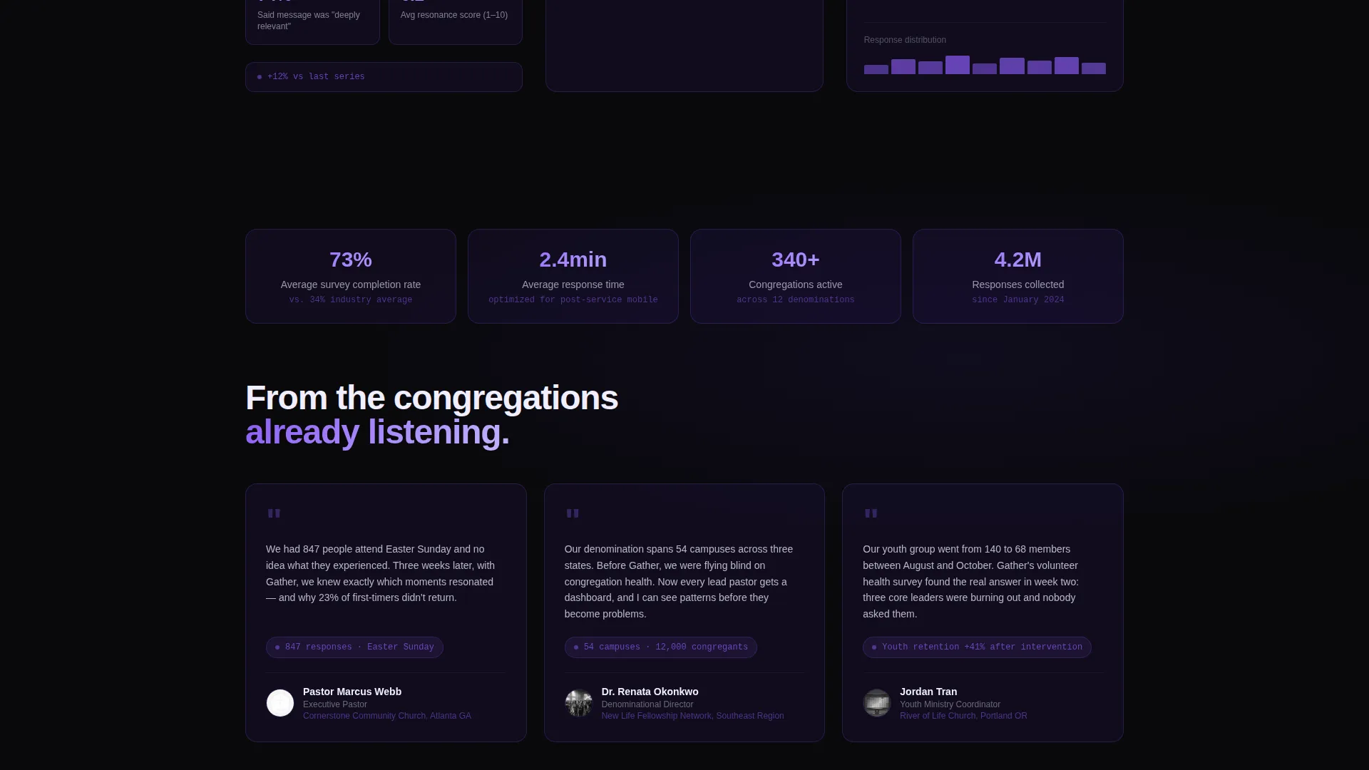Church Survey & Feedback App Landing Page Template
