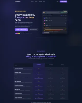 Church Volunteer Management Landing Page Template