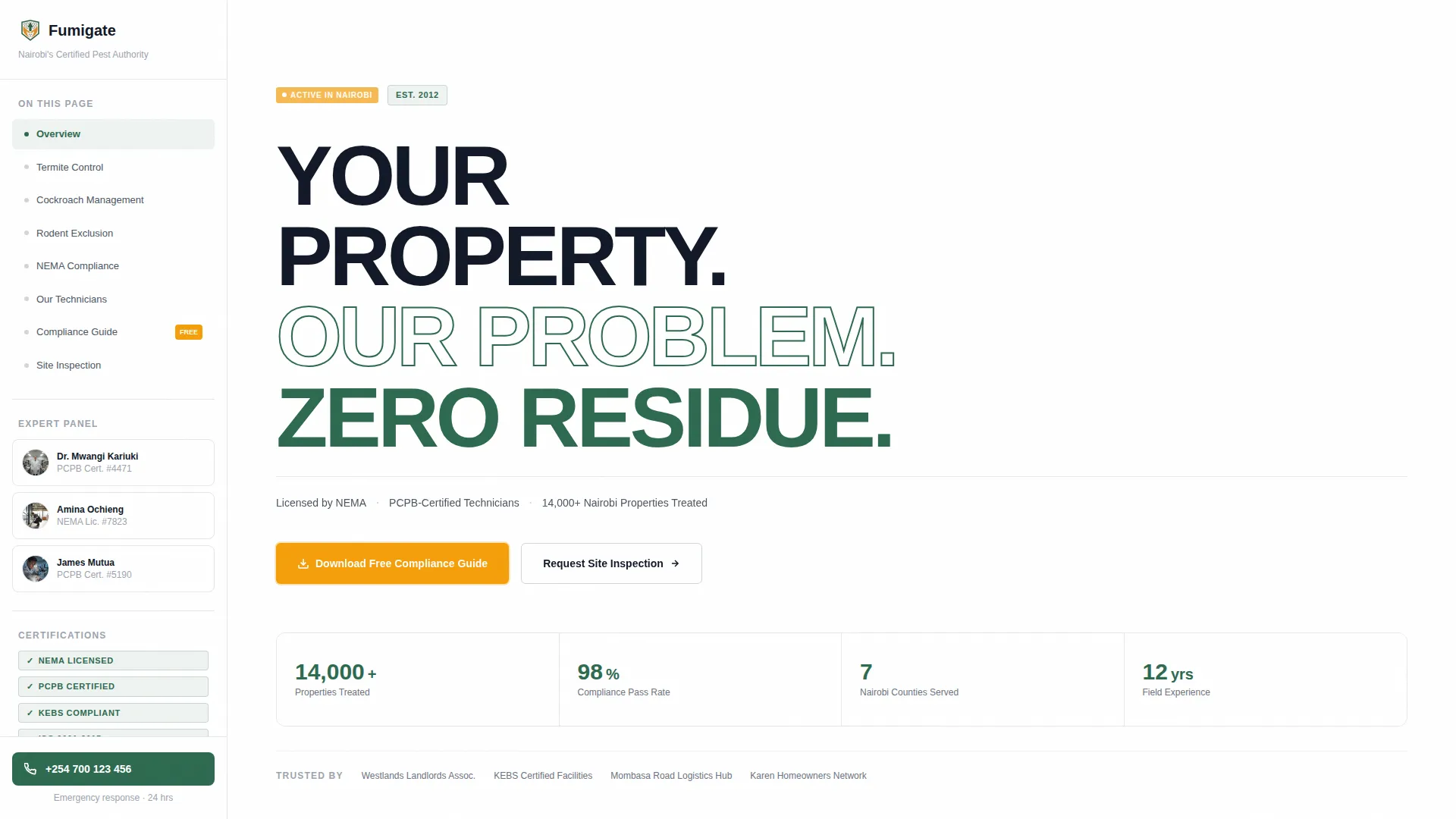 Certified Pestcontrol | Free Website Template | Rocket