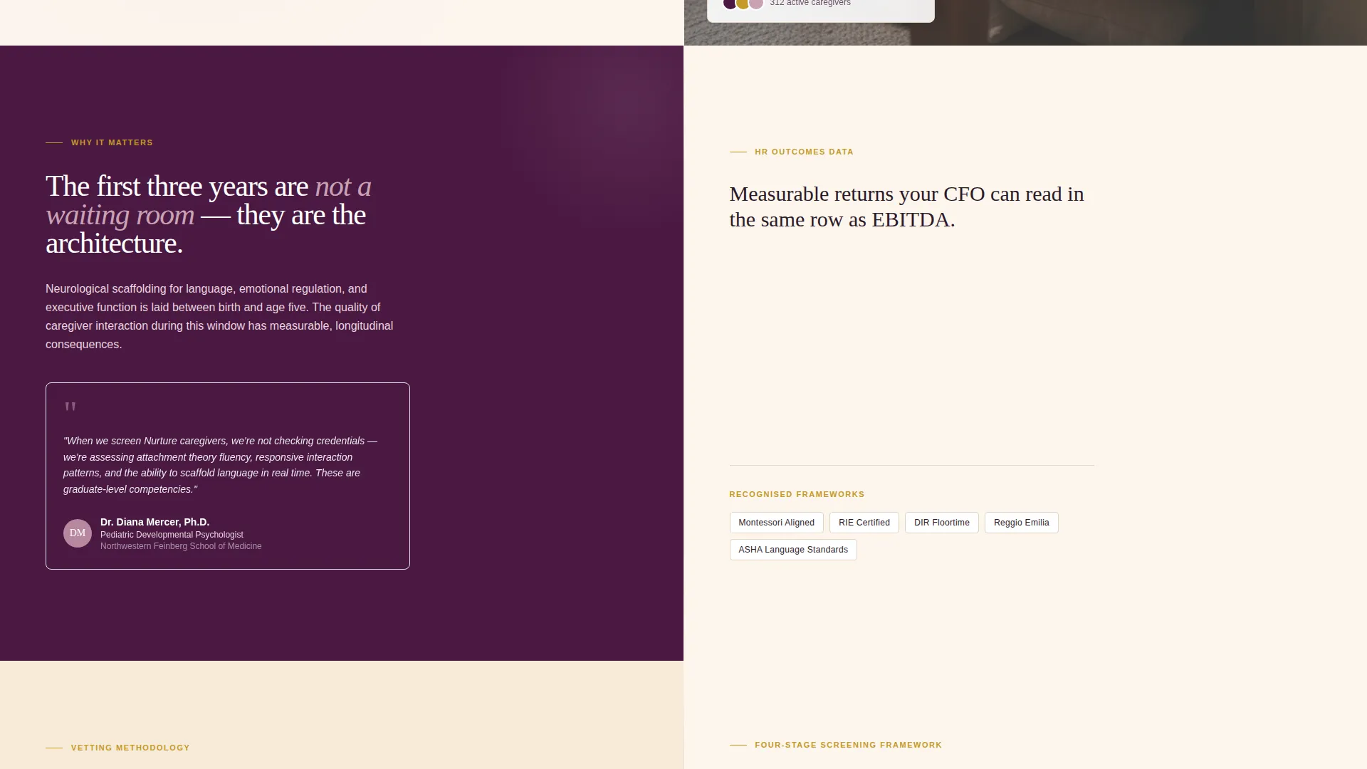 Nanny & Au Pair Corporate Partnership Landing Page