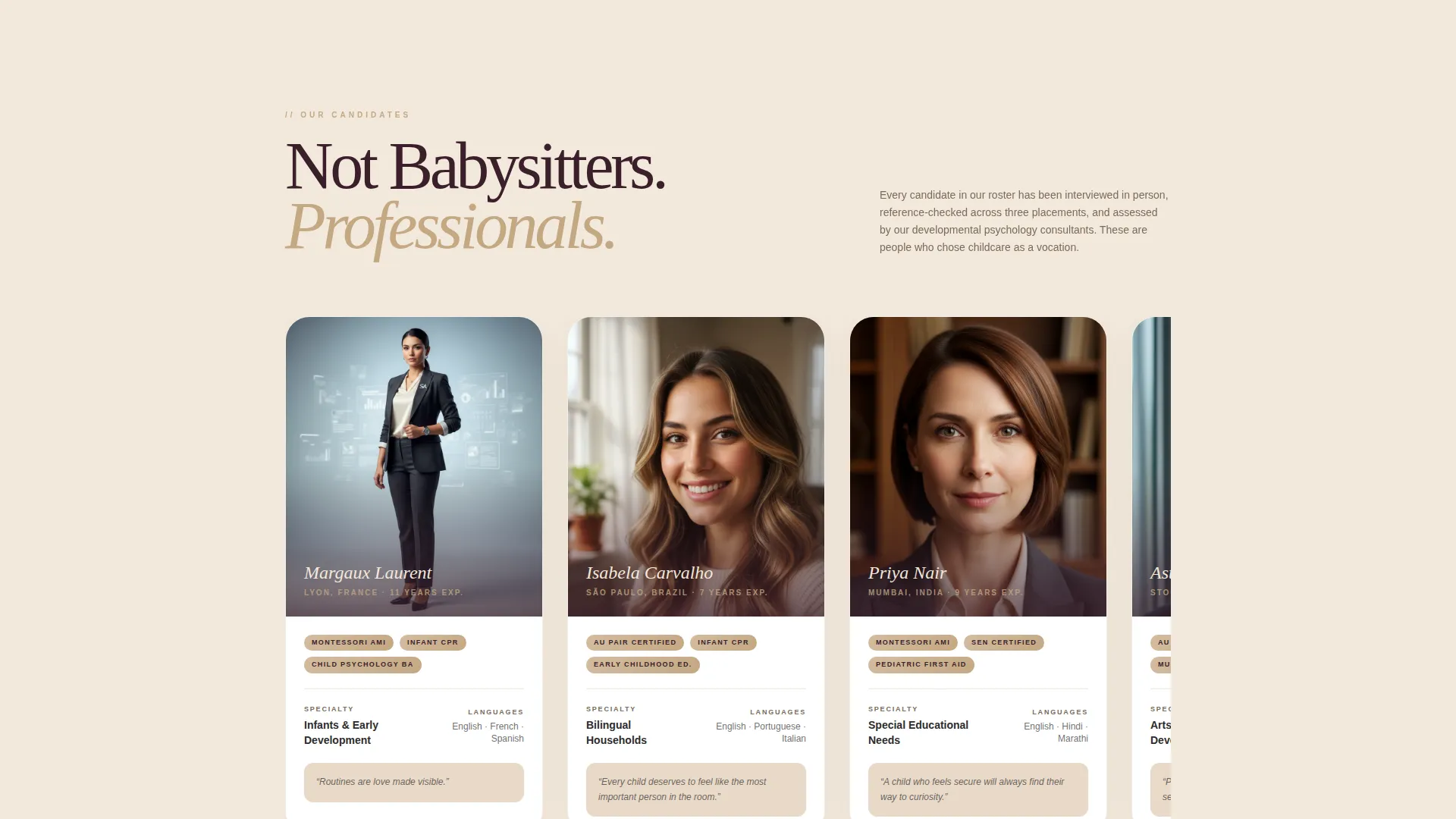 Elite Nanny & Au Pair Agency Landing Page Template