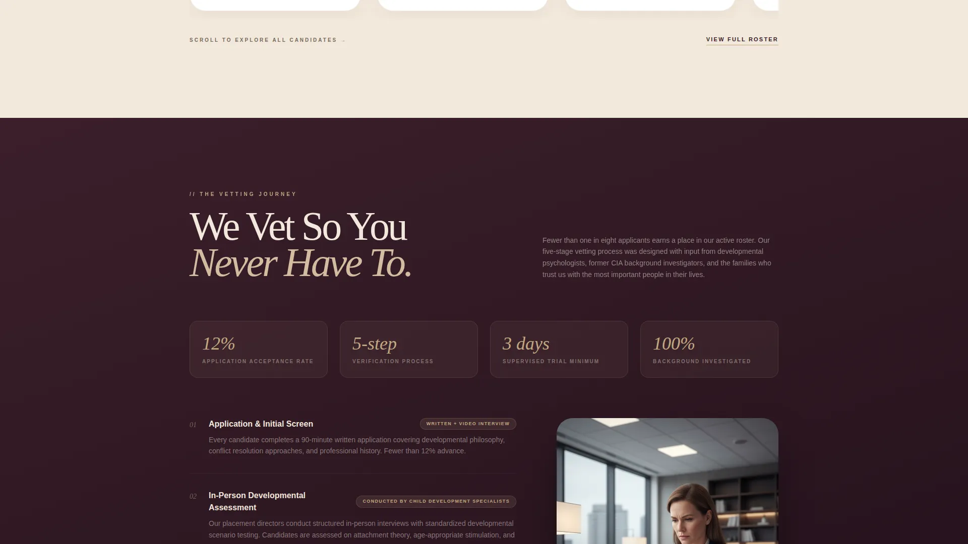 Elite Nanny & Au Pair Agency Landing Page Template