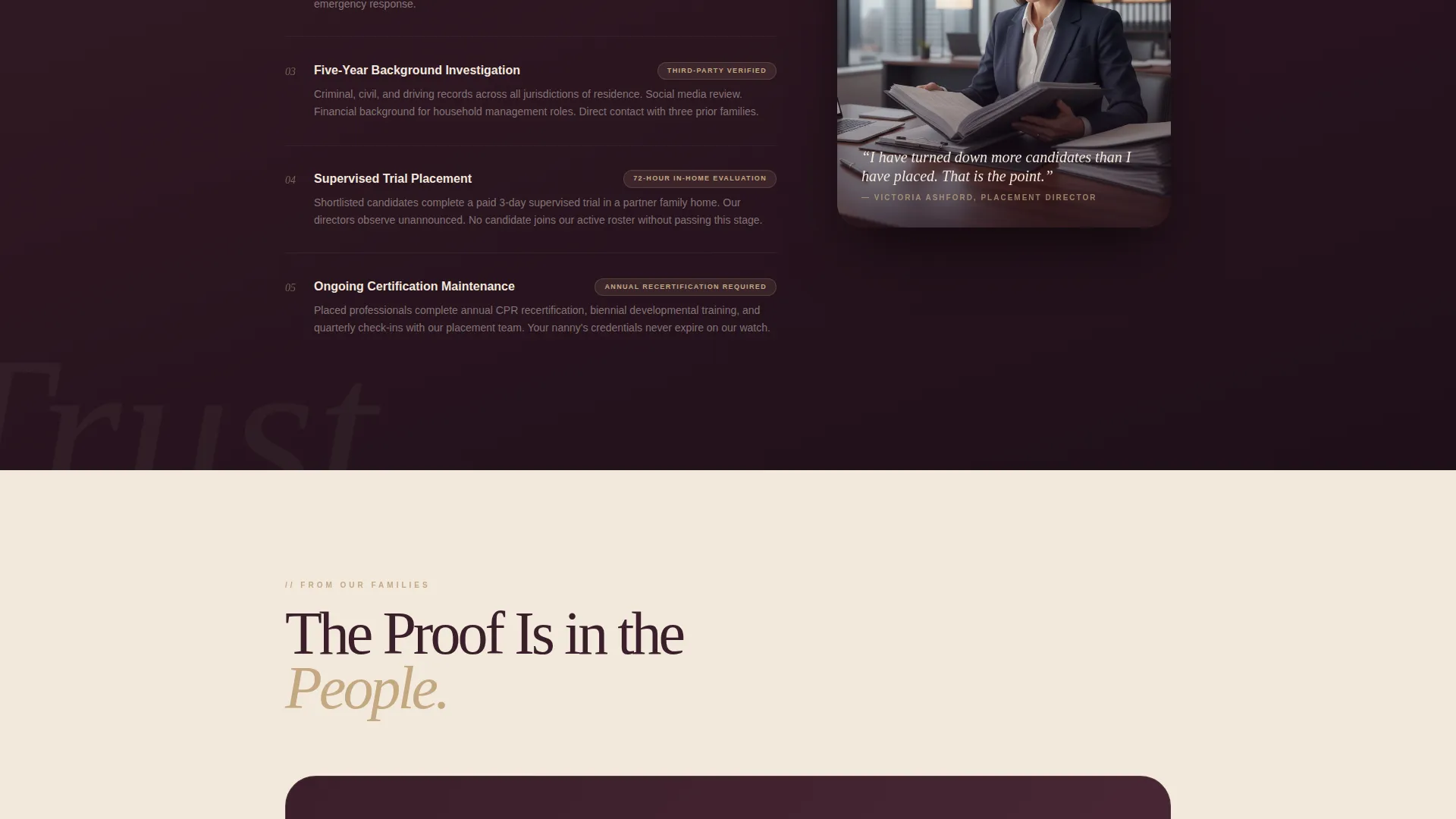Elite Nanny & Au Pair Agency Landing Page Template