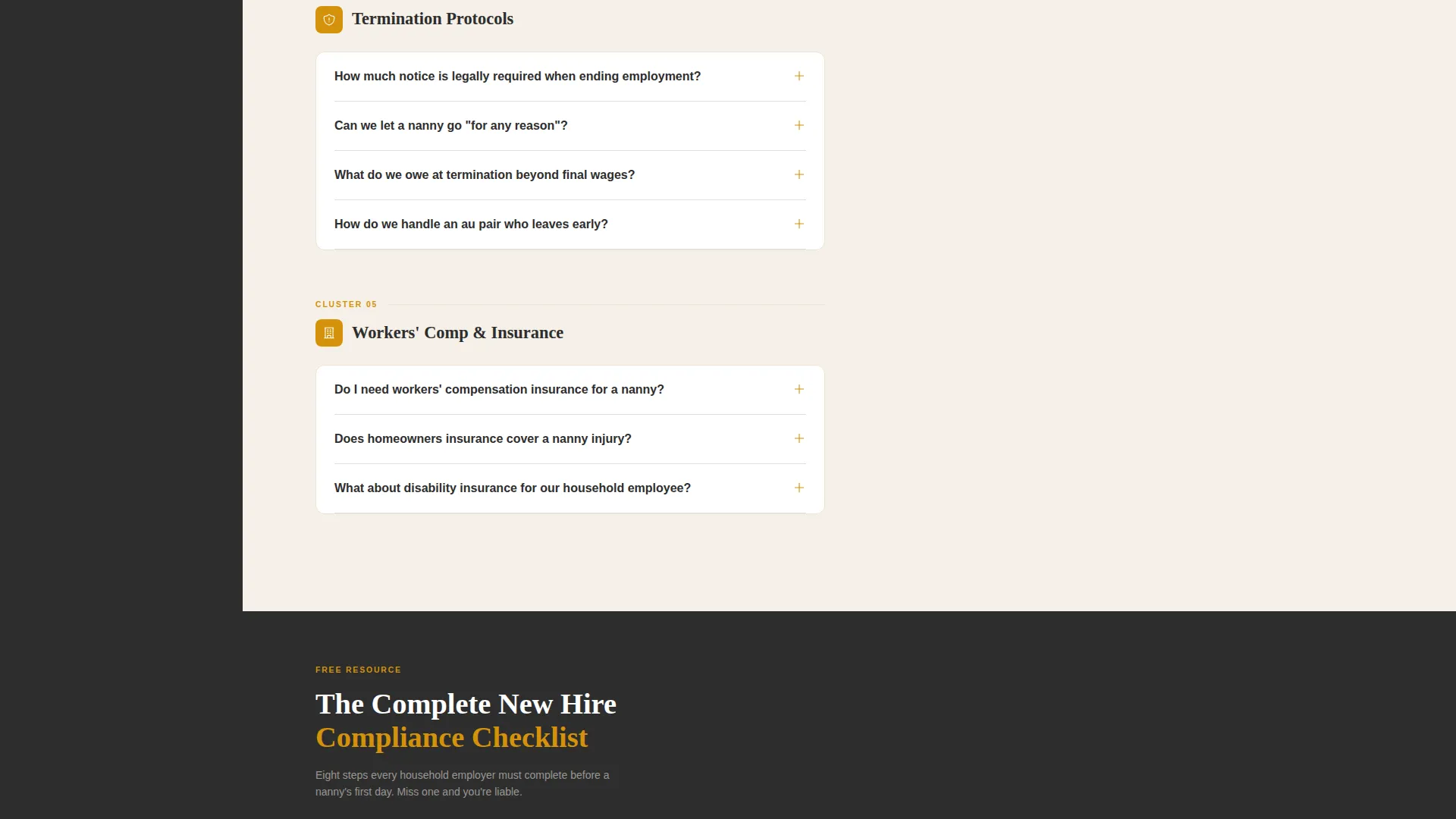 Nanny Employment Law Landing Page Template