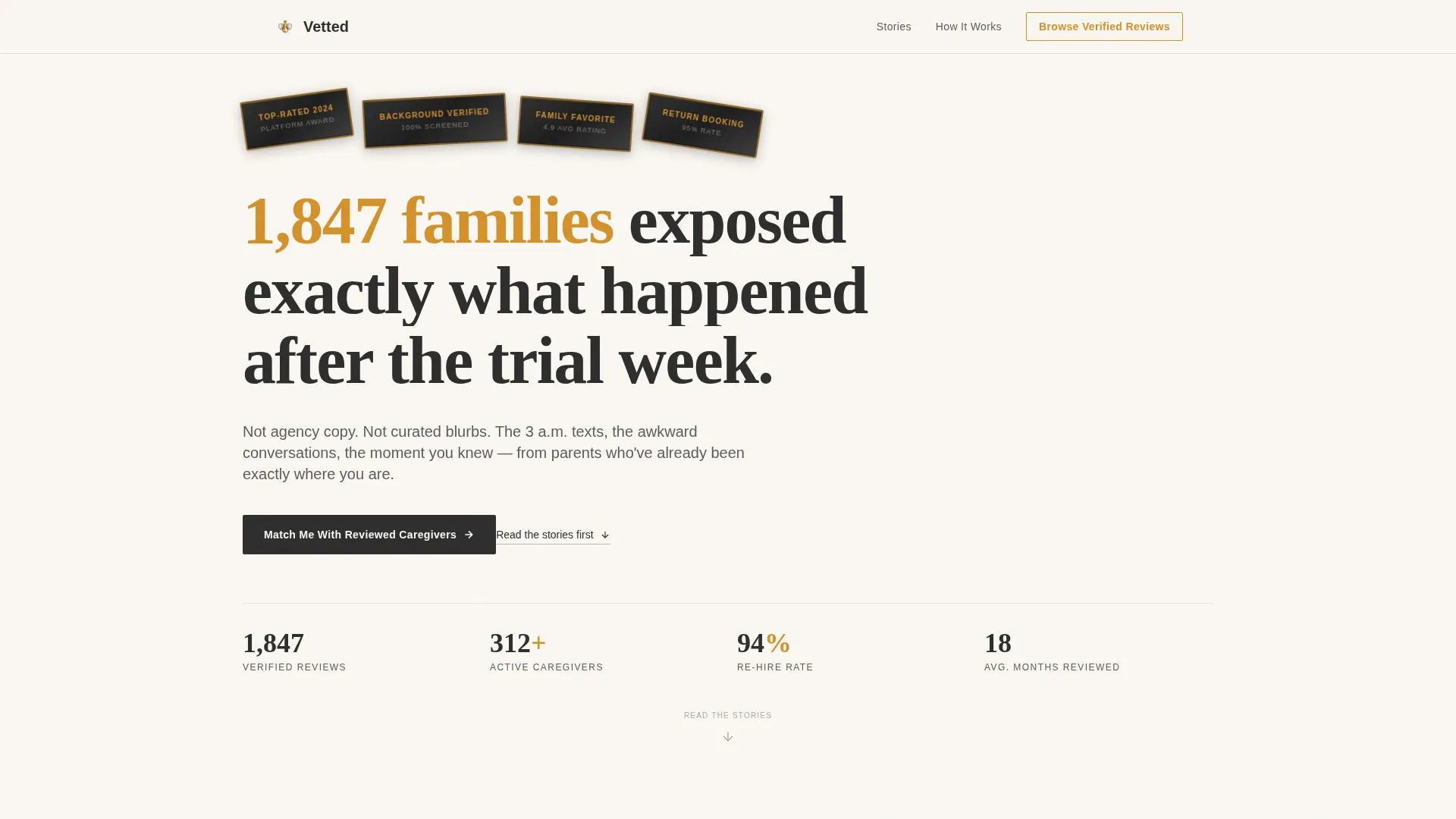 Nanny & Au Pair Reviews Landing Page Template