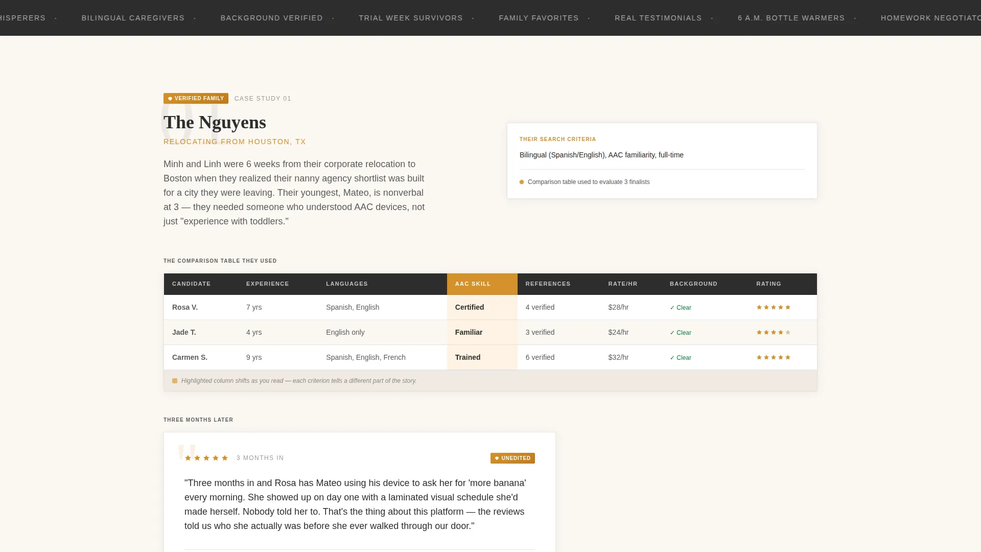 Nanny & Au Pair Reviews Landing Page Template