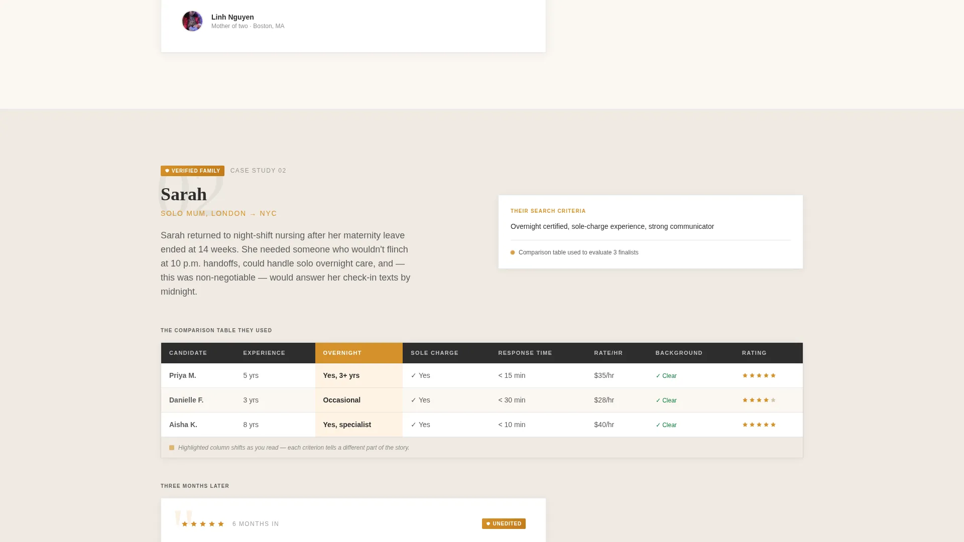 Nanny & Au Pair Reviews Landing Page Template