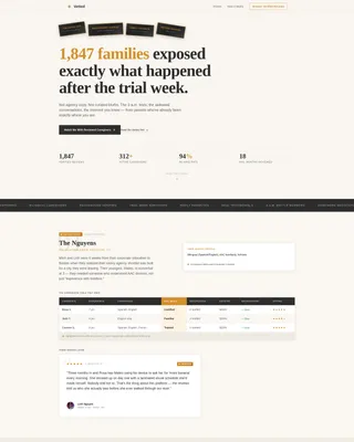 Nanny & Au Pair Reviews Landing Page Template