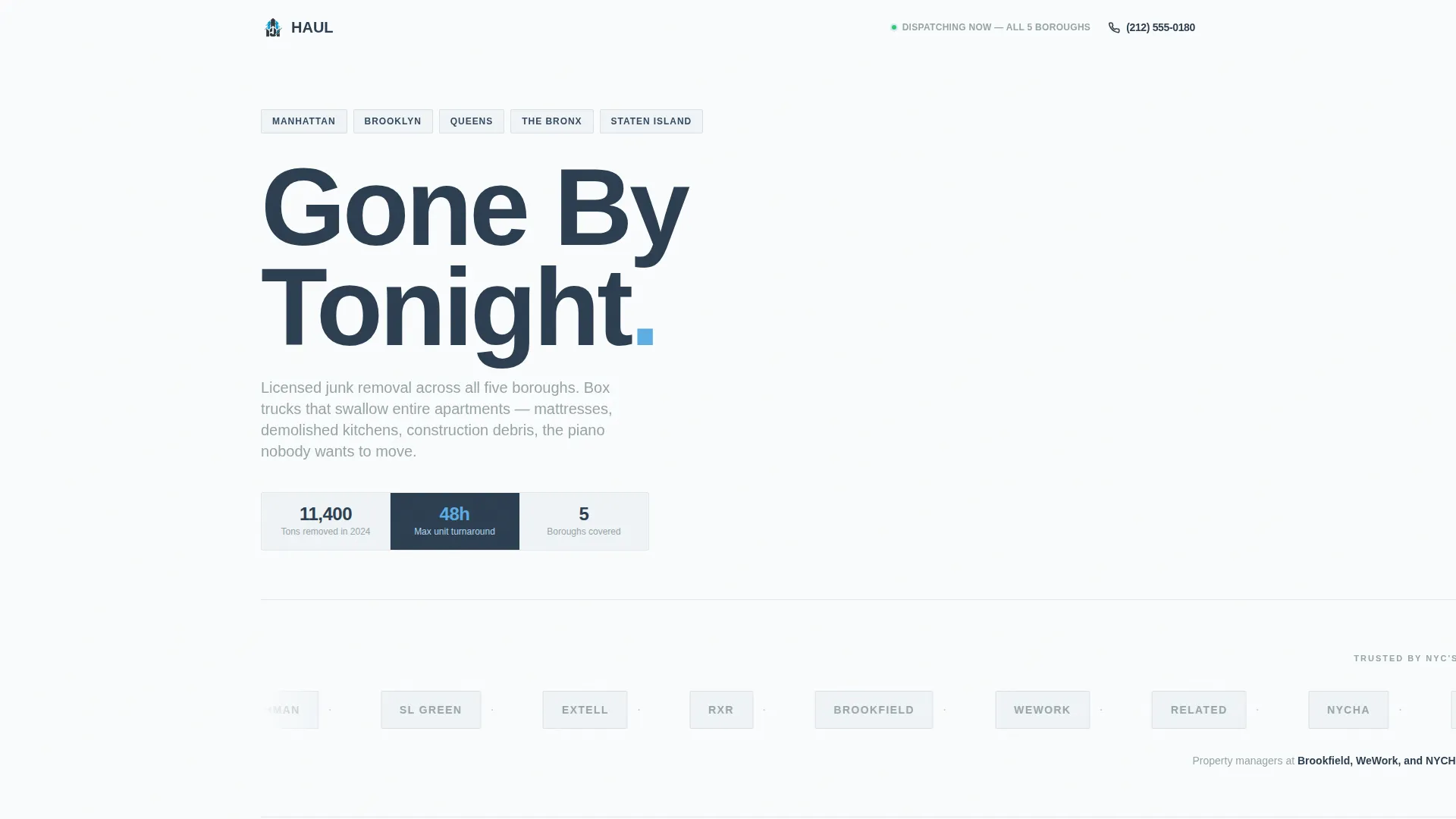 Swift Waste Hauling | Free Website Template | Rocket