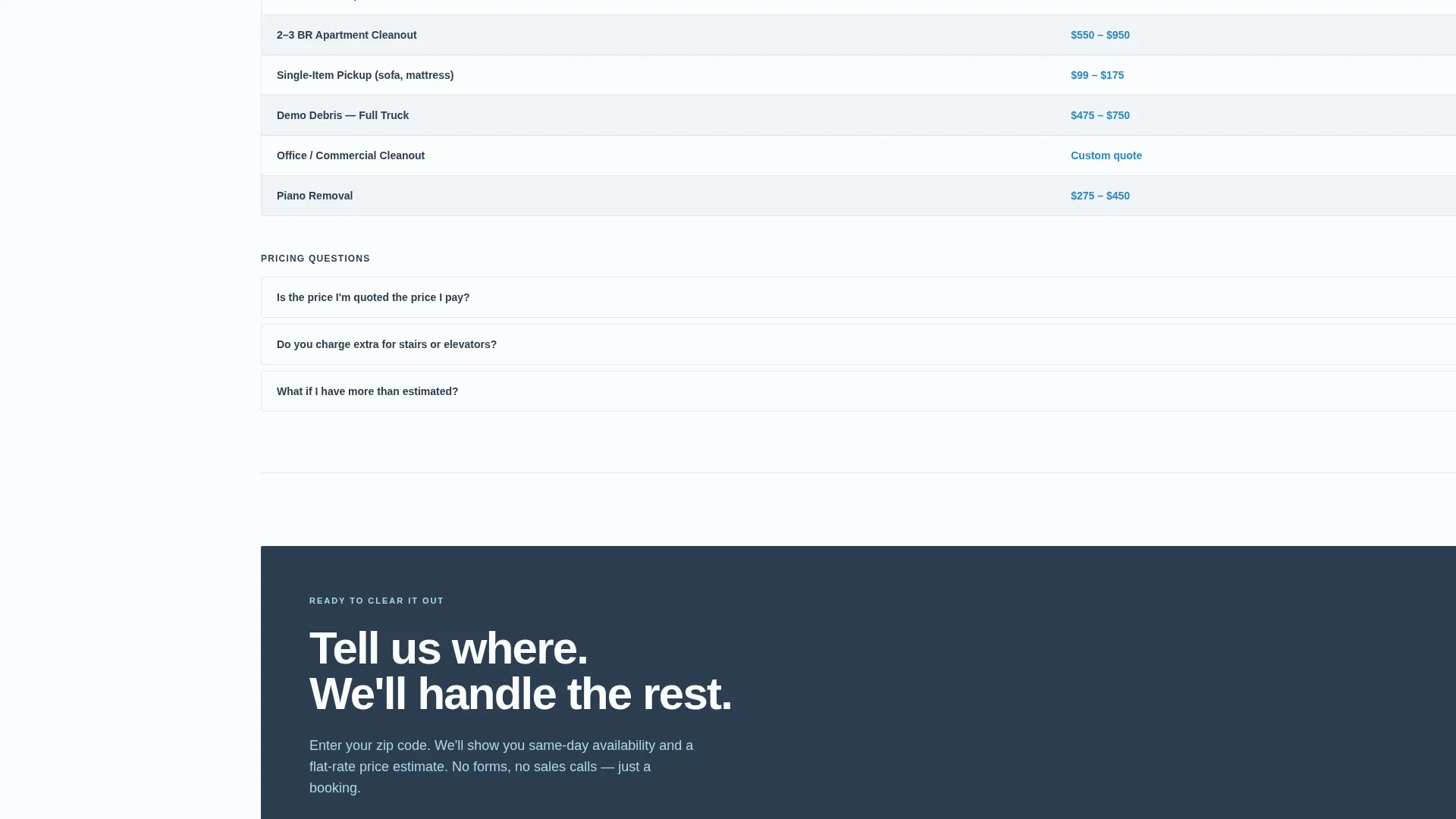 Swift Waste Hauling | Free Website Template | Rocket