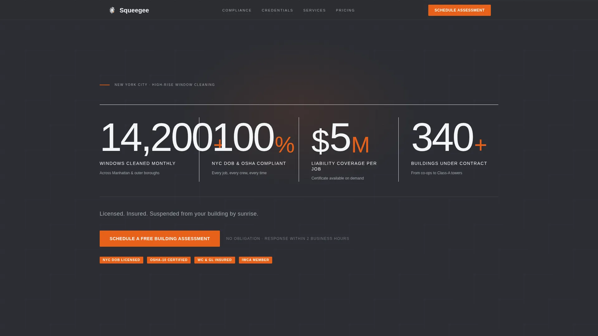 Compliant Windowcleaning | Free Website Template | Rocket