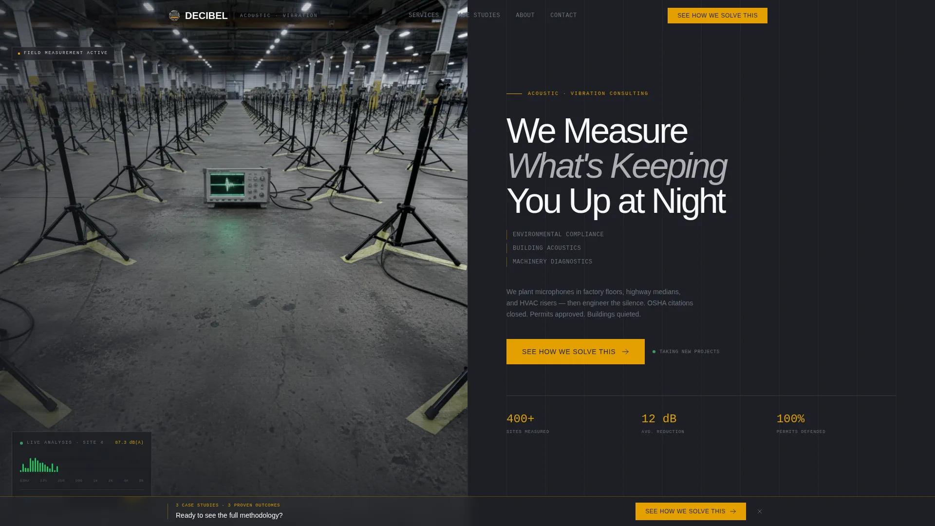 Precision Acoustics Consulting Landing Page Template