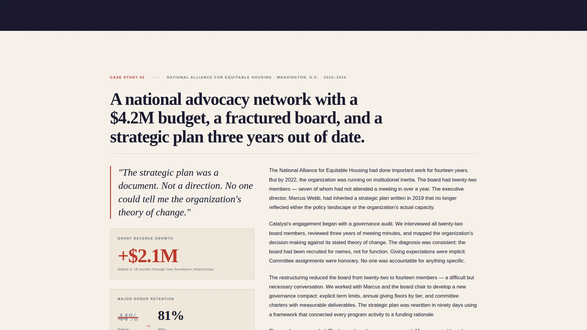 Nonprofit Consulting Landing Page Template