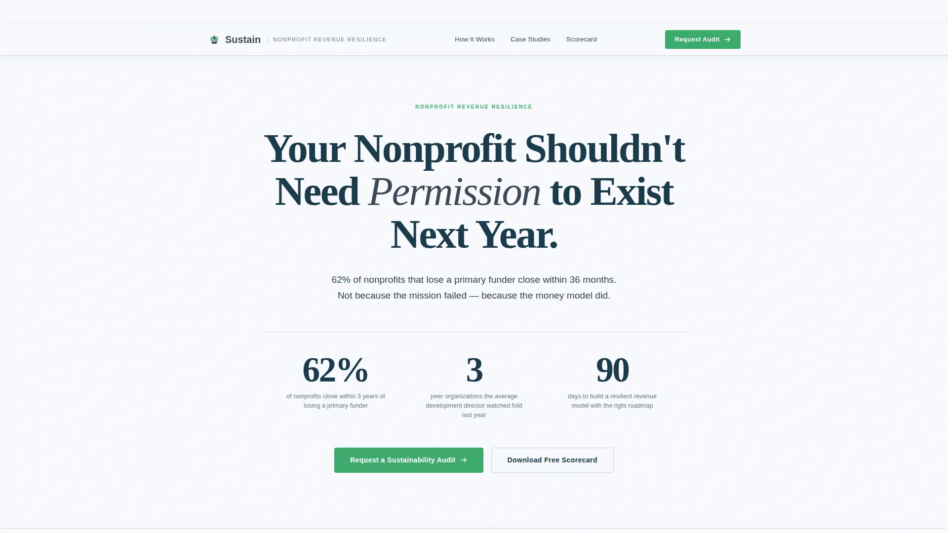 Nonprofit Sustainability Consultant Landing Page