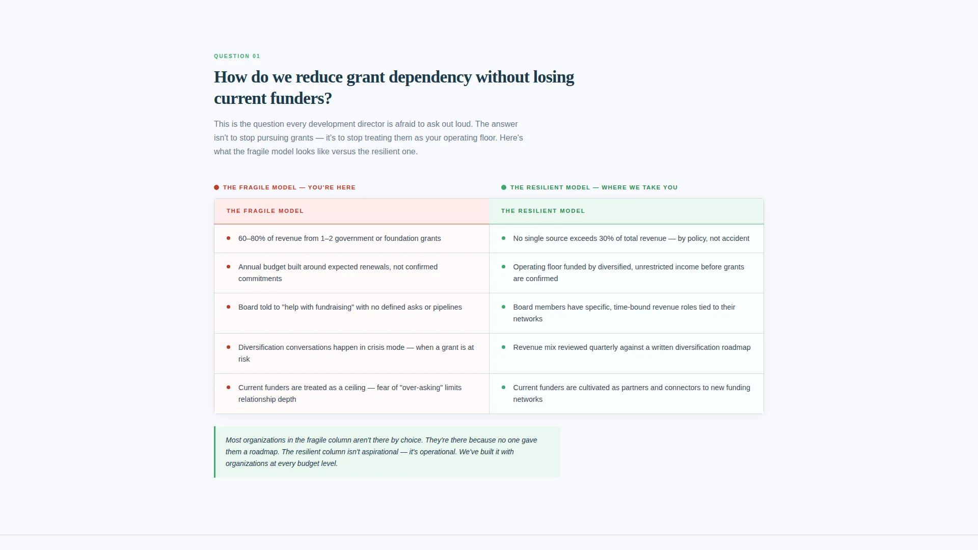 Nonprofit Sustainability Consultant Landing Page