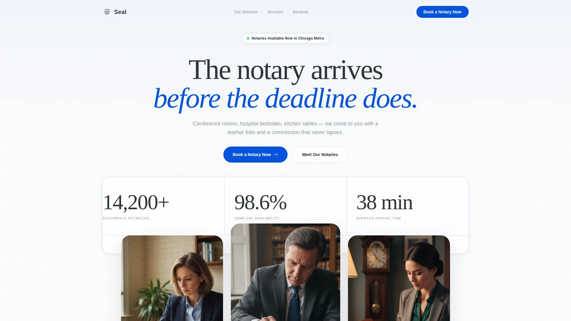 Mobile Notary Booking Landing Page Template
