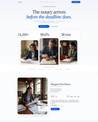 Mobile Notary Booking Landing Page Template