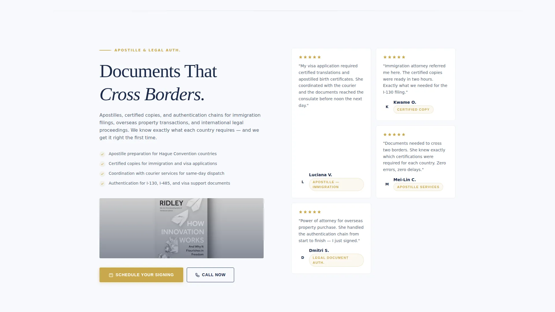 Notary Public Landing Page Template