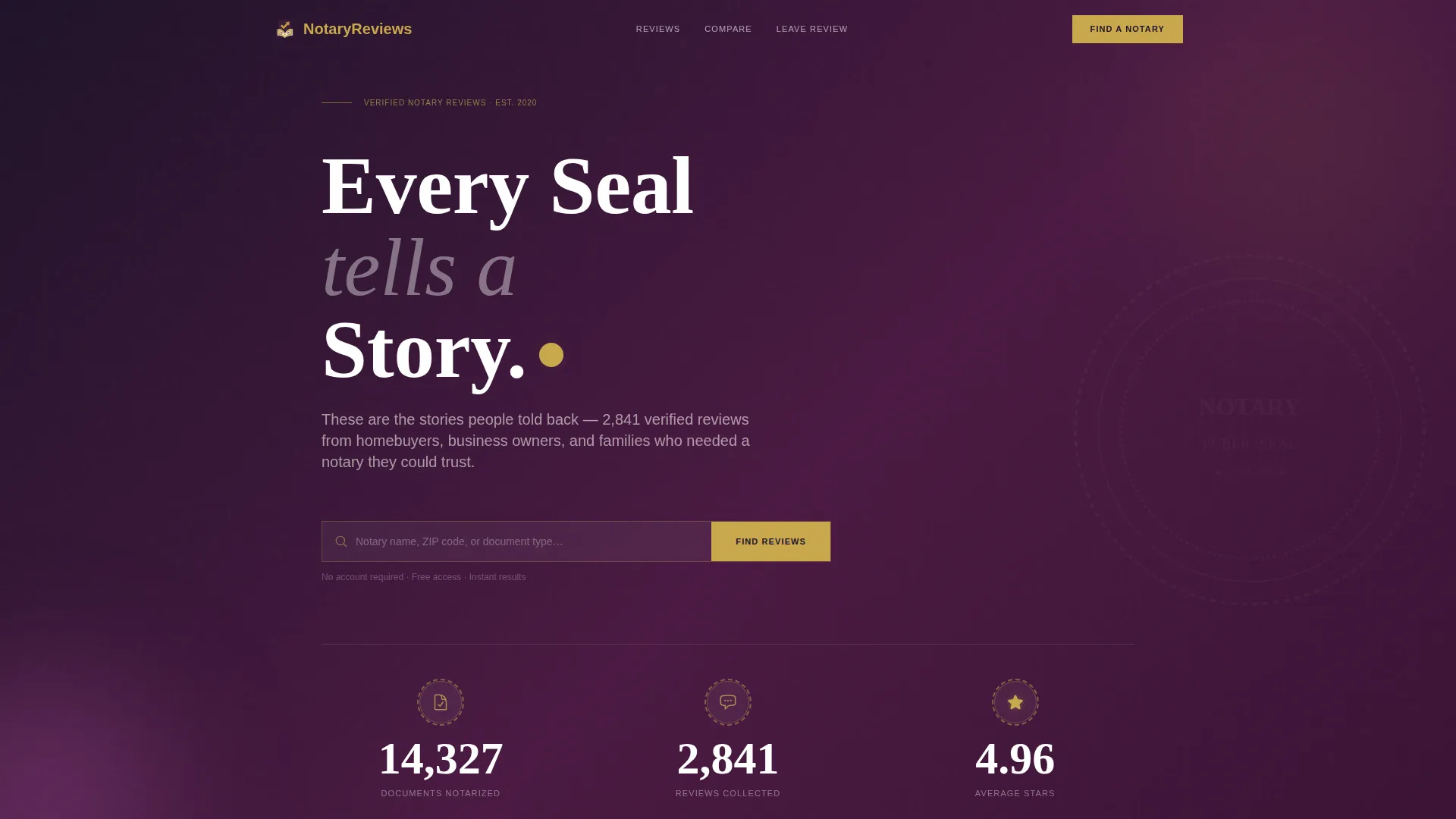 Notary Review & Comparison Landing Page Template