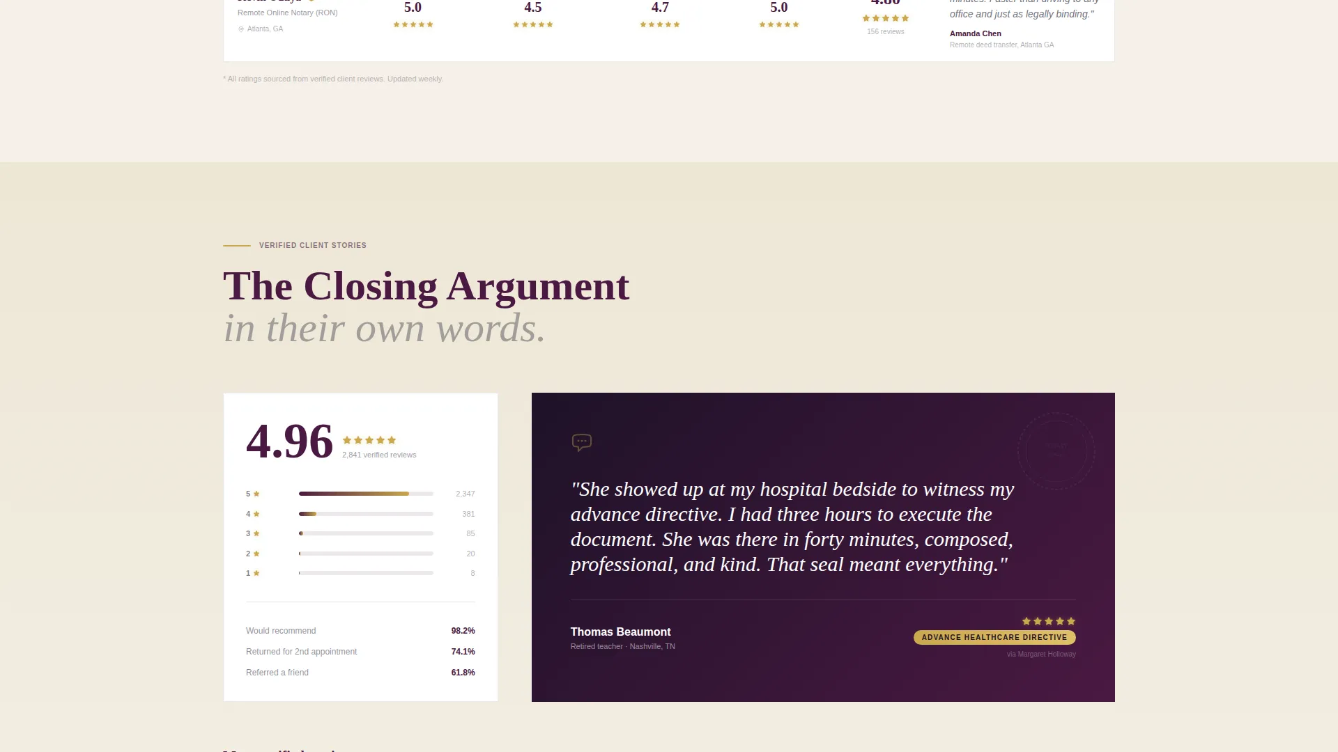 Notary Review & Comparison Landing Page Template