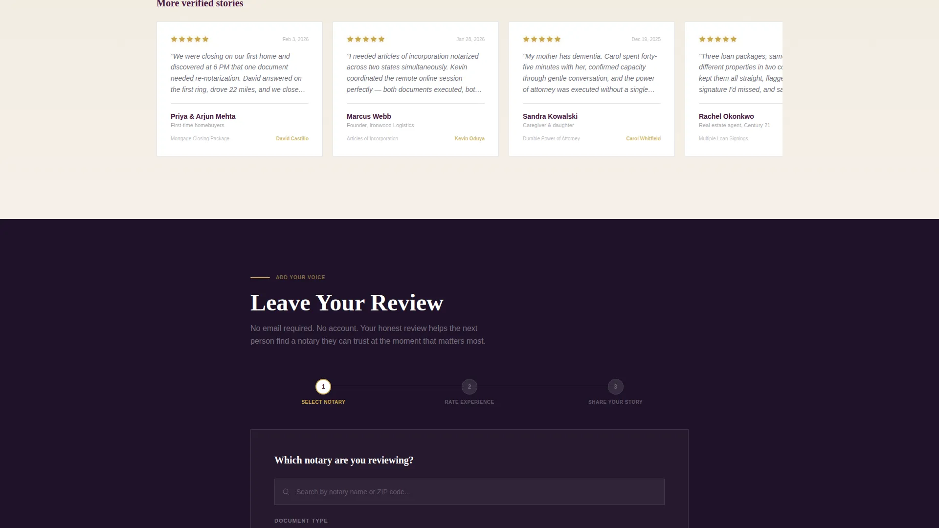 Notary Review & Comparison Landing Page Template