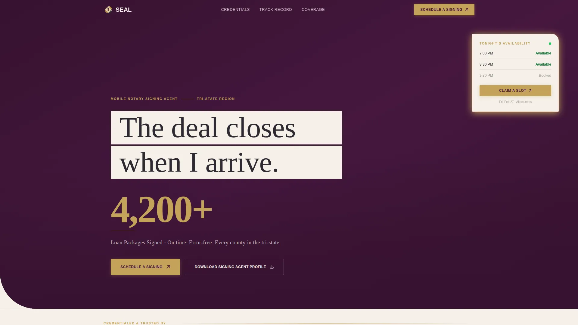 Certified Document Notary Landing Page Template
