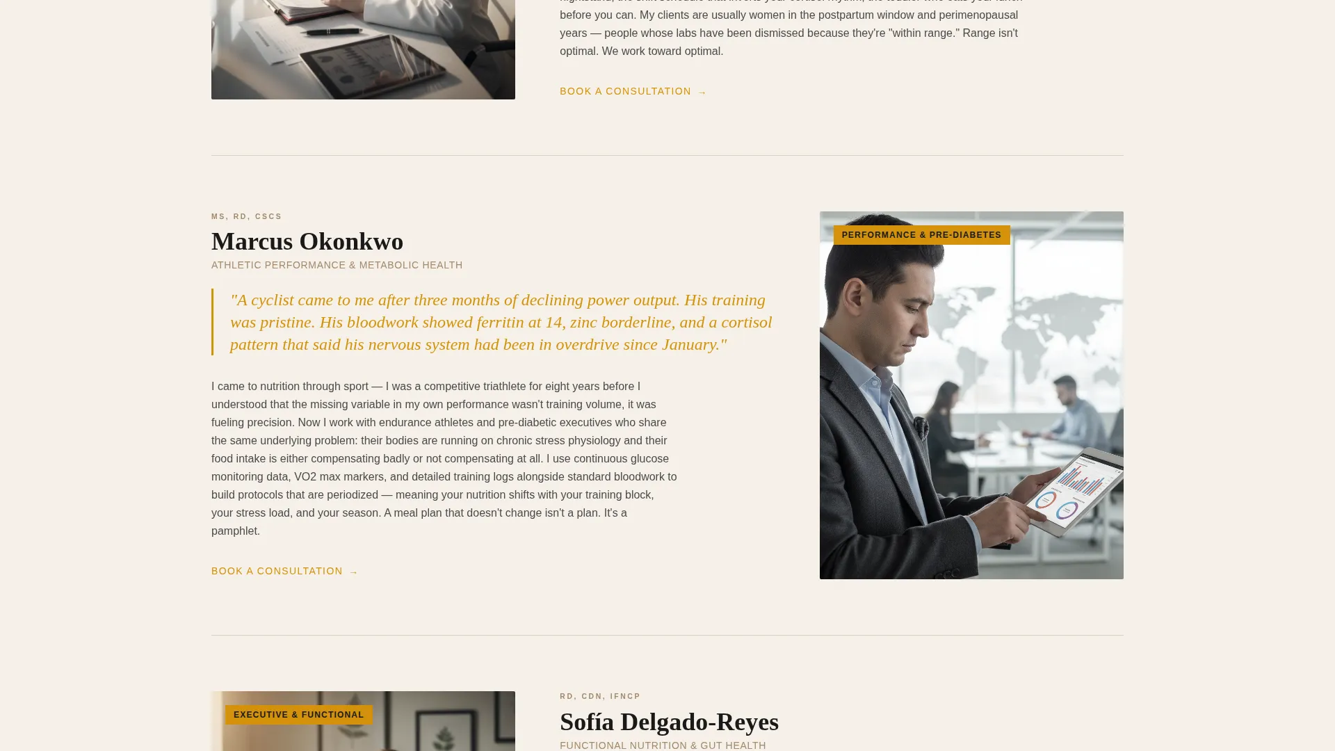 Editorial Nutritionist Landing Page Template