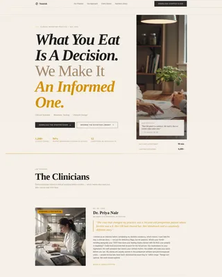 Editorial Nutritionist Landing Page Template