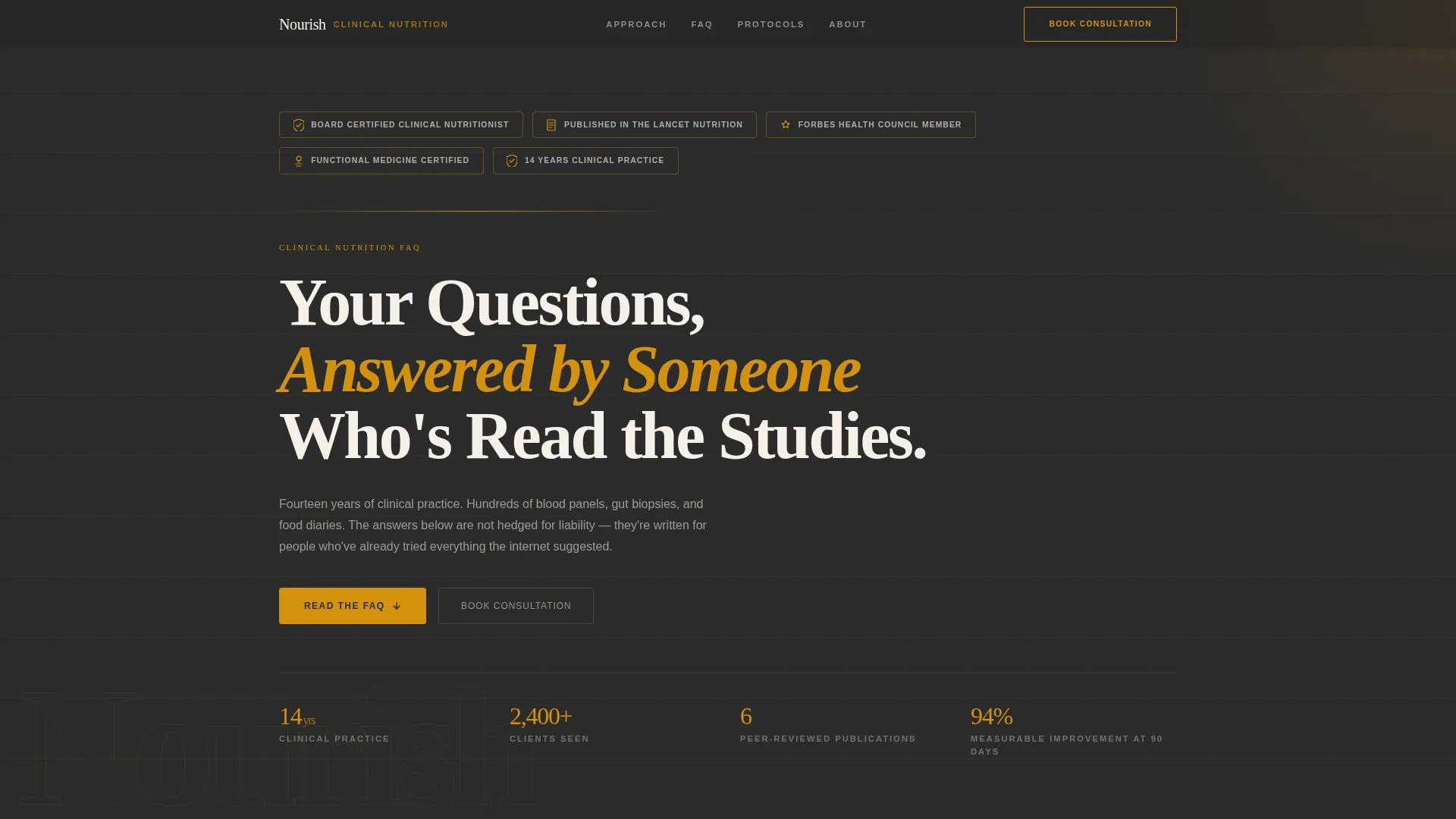 Authoritative Nutritionist Landing Page Template