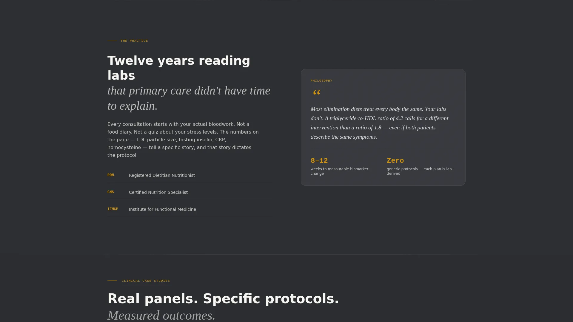Precision Nutritionist Landing Page Template