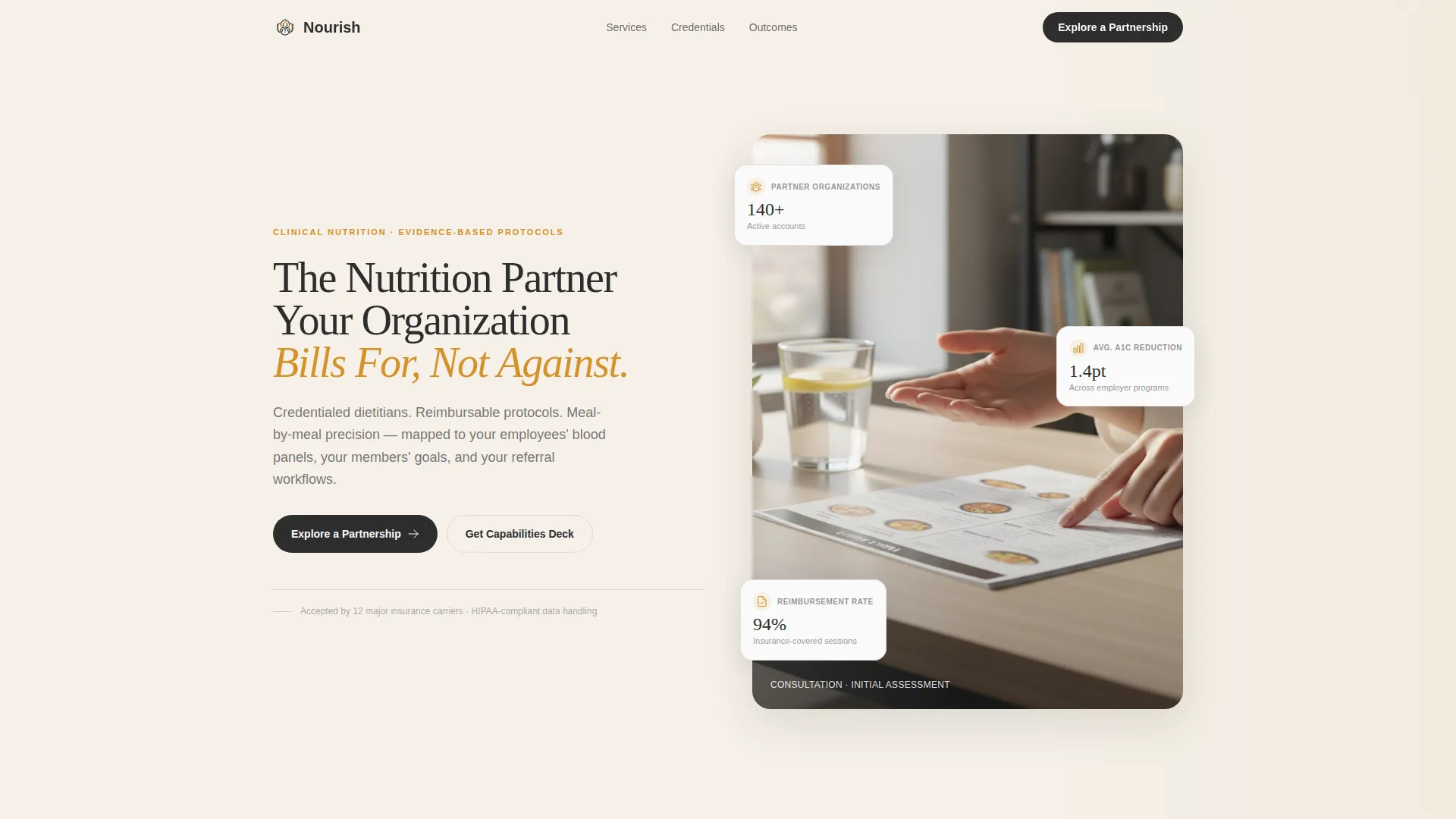Clinical Nutritionist Landing Page Template