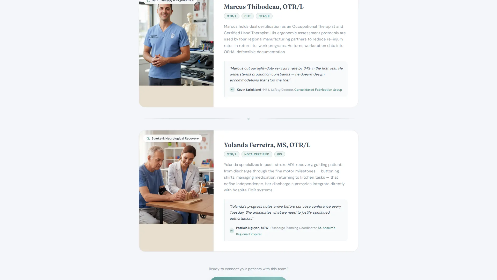 Occupational Therapy Referral Landing Page Template