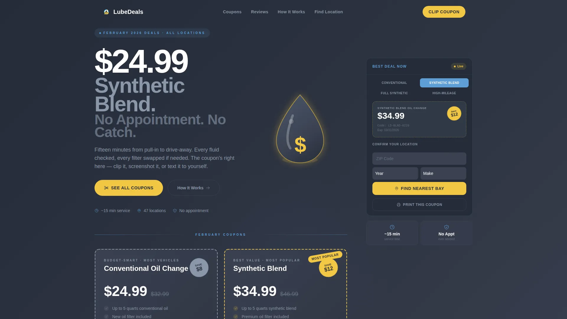 Highvisibility Oilchange Landing Page Template