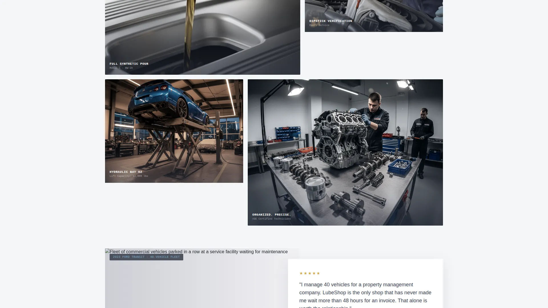 Oil Change Shop Landing Page Template for Facebook Ads
