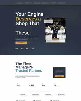 Oil Change Shop Landing Page Template for Facebook Ads