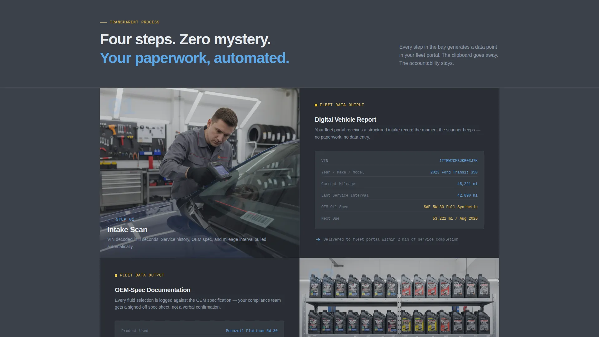 B2B Oil Change Fleet Service Landing Page Template