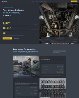 B2B Oil Change Fleet Service Landing Page Template