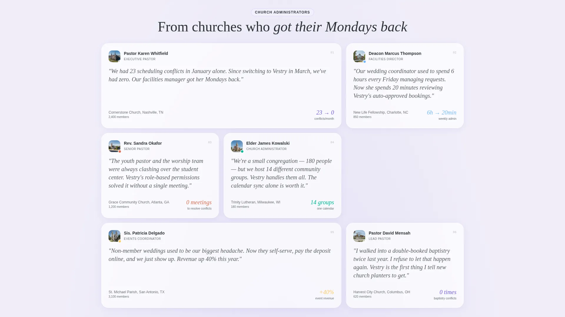 Church Vertical SaaS Booking Website Template