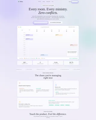 Church Vertical SaaS Booking Website Template