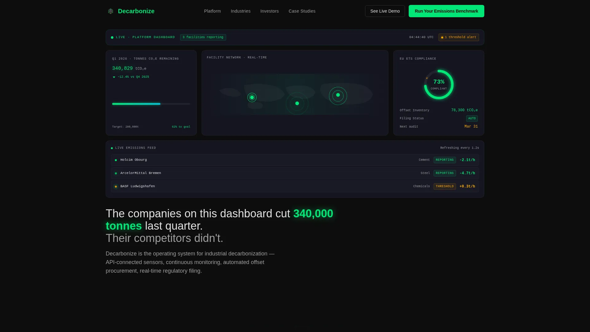 Cleantech Series A Landing Page Template
