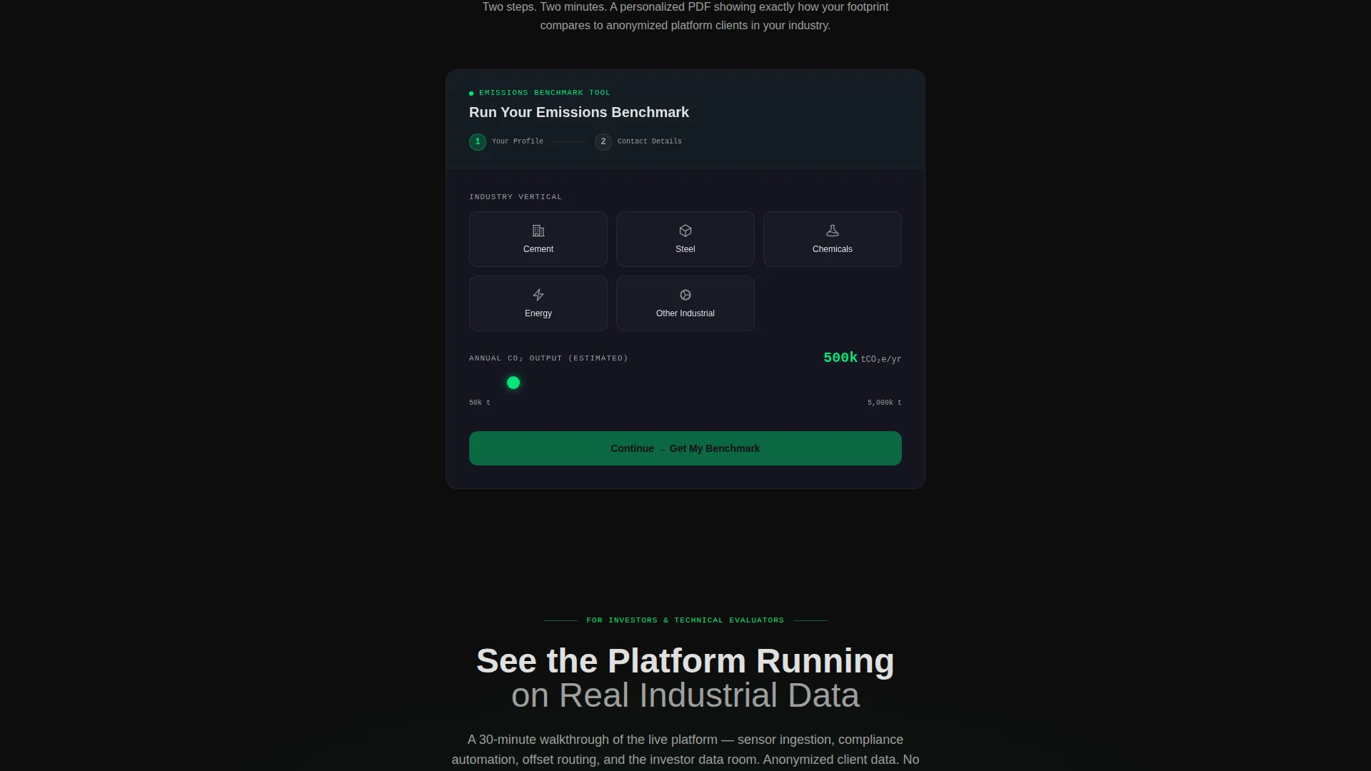 Cleantech Series A Landing Page Template