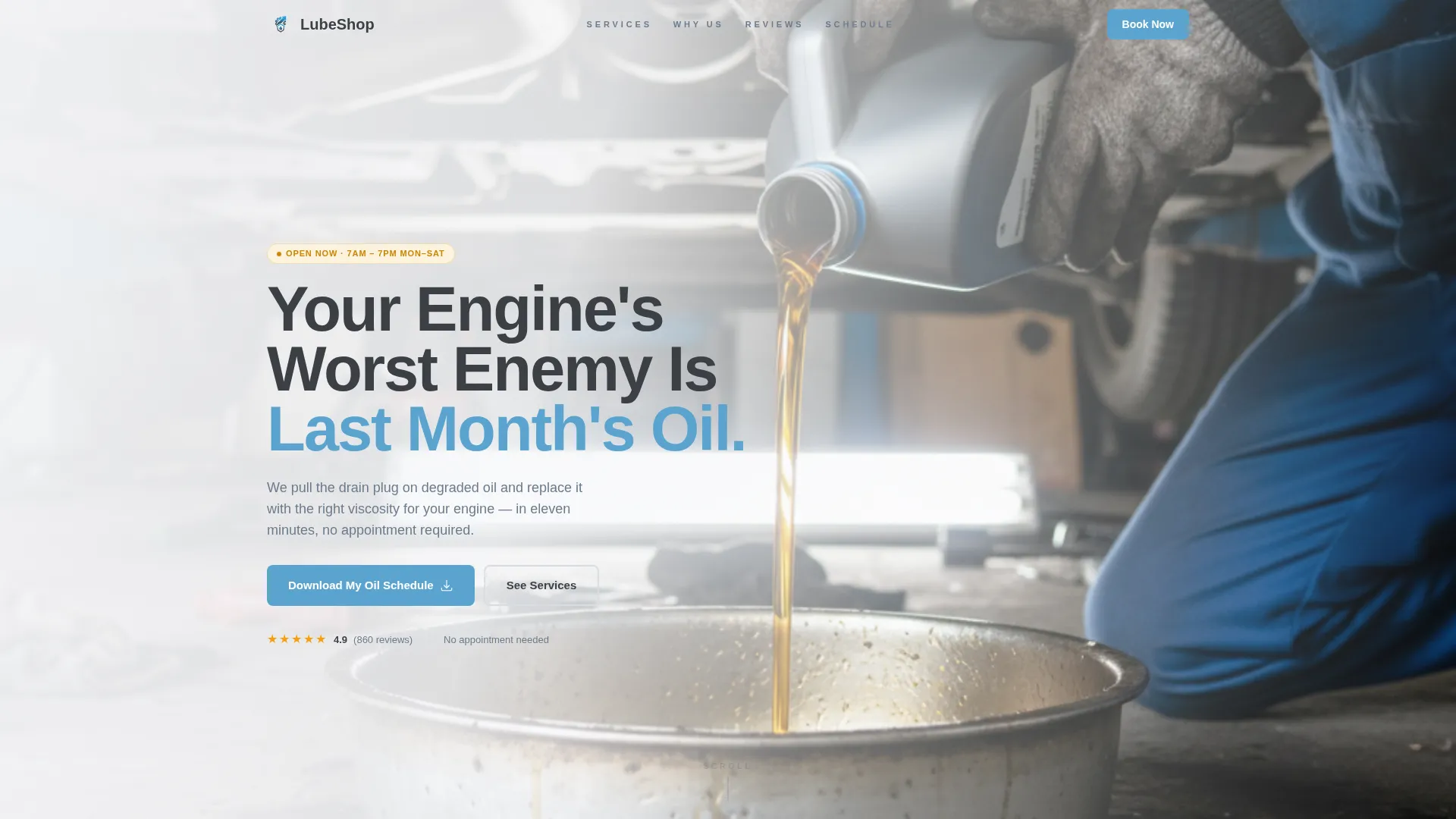 Highimpact Oilchange Landing Page Template